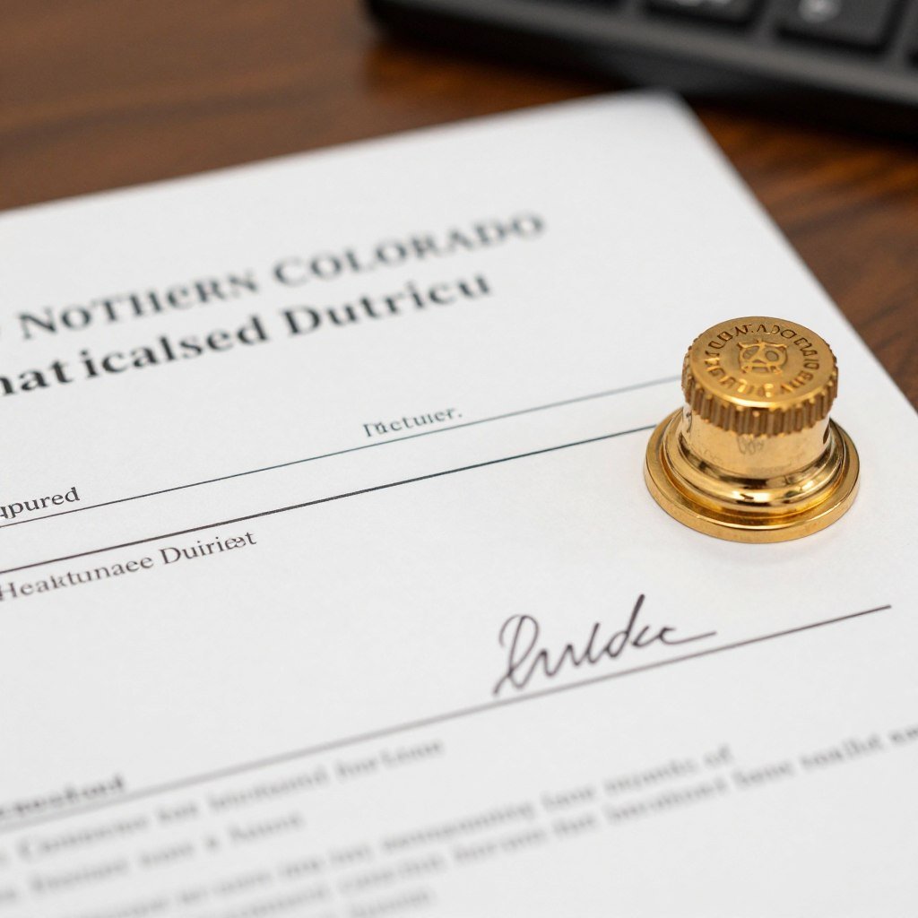 Healthcare directive documents being notarized in hospital setting