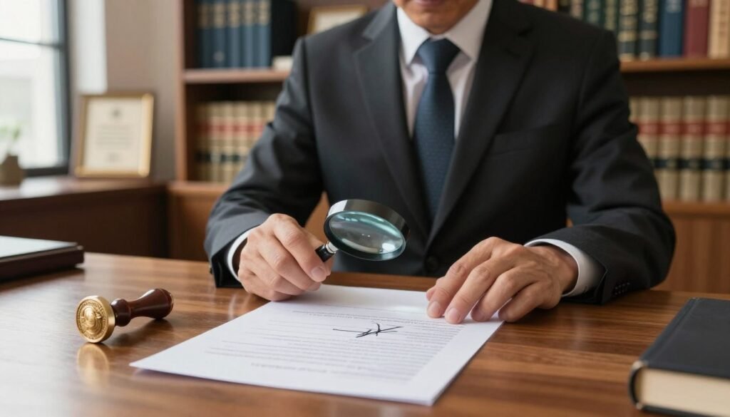 notary verifying signature mark